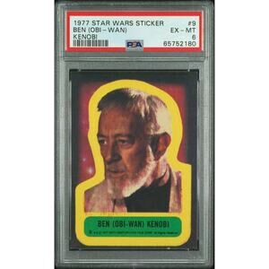 Star Wars 1977 Ben Obi-Wan Kenobi Sticker Card #9 PSA 6 CERT#65752180